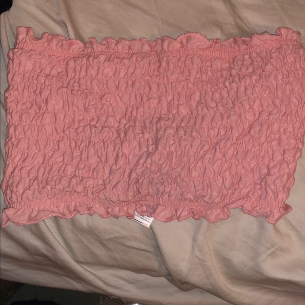 Topshop shirred bandeau Top